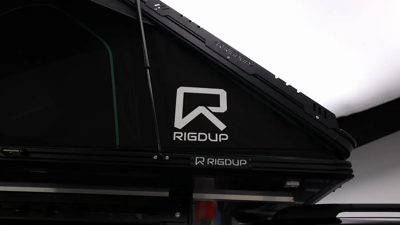 Ripstop canvas walls and gas strut on the open tent